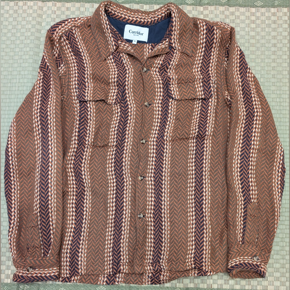 Corridor Nyc Macro Plaid Work Shirt In Regimental Men's Size Medium